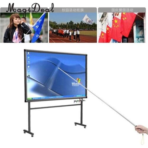 MagiDeal Multi-Functional Extendable Pole2.5M Stainless Telescopic Portable Telescopic Handheld Flag Pole - Blue