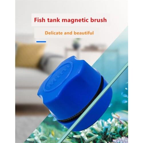 1 piece Hongyi Magnetic brush for Fish tank Double-sided cleaning brush Glass suspension scraper Remove moss black blue white