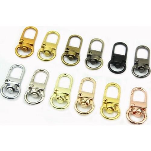 10mm Mini Bag Metal Belt Strap Buckles Carabiner Snap Spring Hook Lobster Clasp Dog Hook for Purse DIY Leather Craft