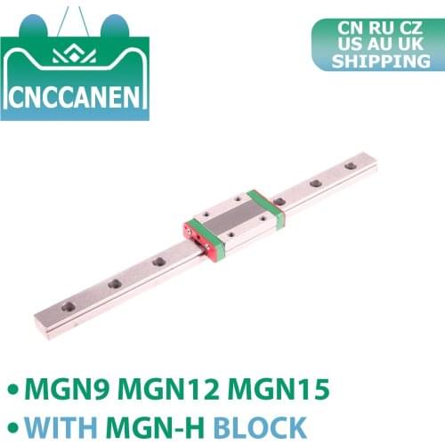 CNC 3D Printer MGN9 MGN12 MGN15 Miniature Linear Rail Slide 100 - 1000mm MGN Linear Guide + MGN9H MGN12H MGN15H Carriage Block