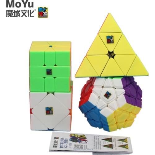 Moyu cubes gift box set Moyu 2x2 3x3 4x4 5x5 puzzle magic cube bucket speed cube 3x3 pyramid Megaminx SQ-1educational game toys
