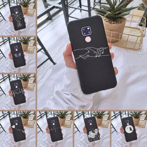 Soft Phone Case For Huawei Mate 9 10 20 Lite Silicone Black Heart Cat Dandelion Star Back Cover For Huawei Mate 7 8 9 10 20 Pro