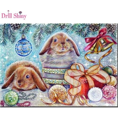 Diy Square Diamond Painting Cross Stitch Sets rabbit Animal pattern 5D Diamond Mosaic Kits Diamond Embroidery Wall decor gift