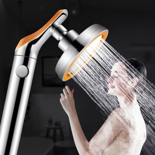 Powerful Booster Nozzle Shower Head ABS Bathroom Accessories High Pressure Water-saving Rain Chrome-plated Shower Head