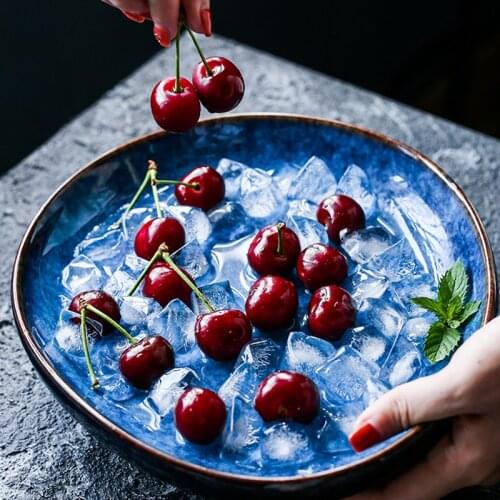 Irregular deep dish Japanese ceramic household fruit dish dish plate soup dish restaurant dessert dish western food dish breakfa