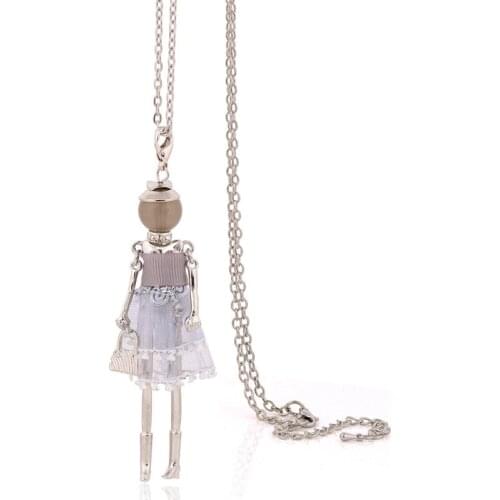 Charm yarn cloth dress doll necklace fashion necklaces for women big choker stores christmas pendants jewelry long chain
