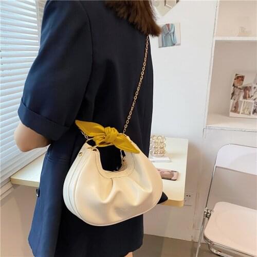 Solid Shoulder Bags For Women 2021 Summer New Versatile Soft PU Leather Tote Bags Mini Luxury Designer Handbag Chain Crossbody