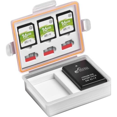 EN-EL14 Plastic Camera Battery Box SD TF Memory Card Case for Nikon EN-EL14 EN-EL20 EN-EL22 Canon LP-E5 LP-E8 battery