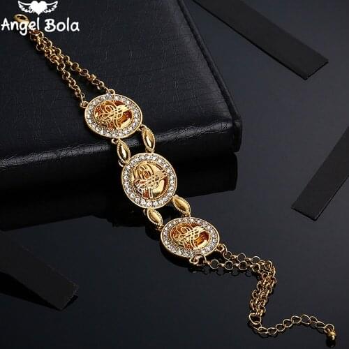 24CM Turke Coin Allah Bangles for Womens,Arab Turk Coins Charms Bracelet Gifts,Middle East Jewelry Africa Men Never Faded