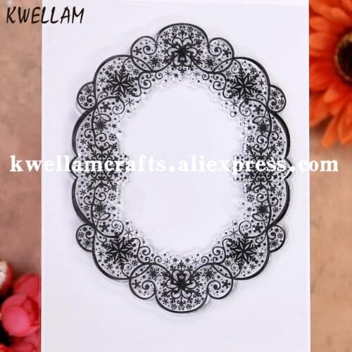 Merry Christmas Snowflake Frame Scrapbook photo cards rubber stamp clear stamp transparent stamp KW9112836