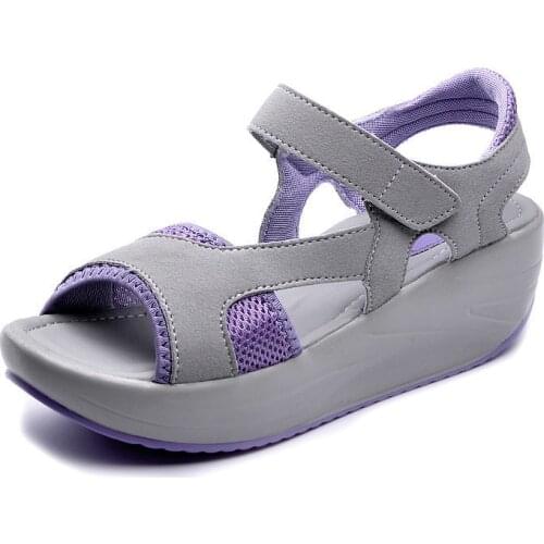 New Summer Womens Shoes Casual Platform Sandals Mesh Breathable Ladies Shoes Fashion Peep Toe Wedges Sandals Women XKD4290