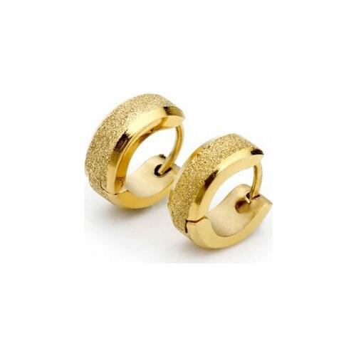 316L Stainless Steel hip hop earrings fashion Punk mat-finish gold color jewelry wholesale