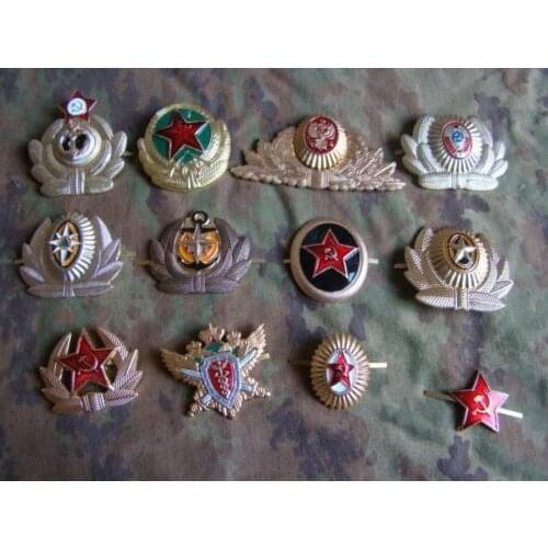 The Soviet Union USSR Army Cap Hat Red Star Pin Badge Cockade Collectible Badges