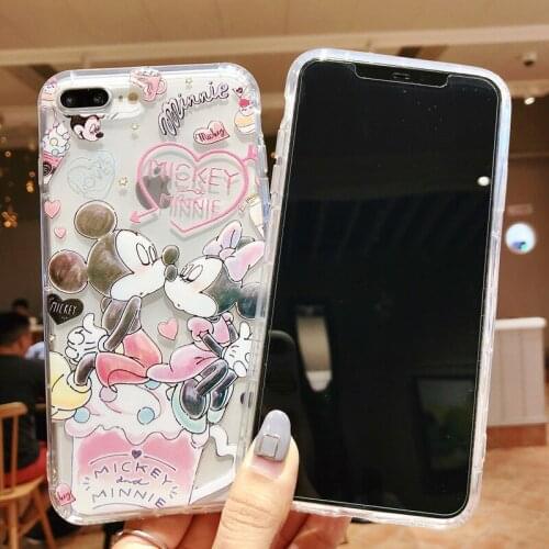 DISNEY 2021 Mickey Minnie Silicone Case for iPhone 11 Pro Xs Max iPhone 12 Pro 7 8 Plus Official Liquid Silicon 360 Full Cover