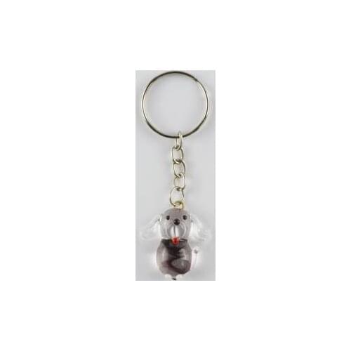 Dog Figured Glass Keychain
