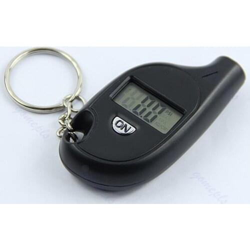 T3ED Mini Applied Keychain LCD Digital Tire Tyre Air Pressure Gauge Car Motorcycle