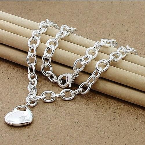 Hot Selling 925 Sterling Silver Romantic Heart Pendant Necklaces Fashion Jewelry Birthday Party Best Gift