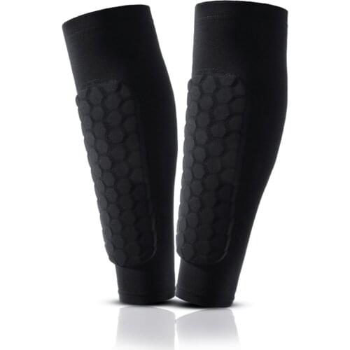 1 Pair Sports Shin Guard Shin Pads Honeycomb Crash Pad Calf Compression Sleeve Professional Legging For Sport Soccer Accessories