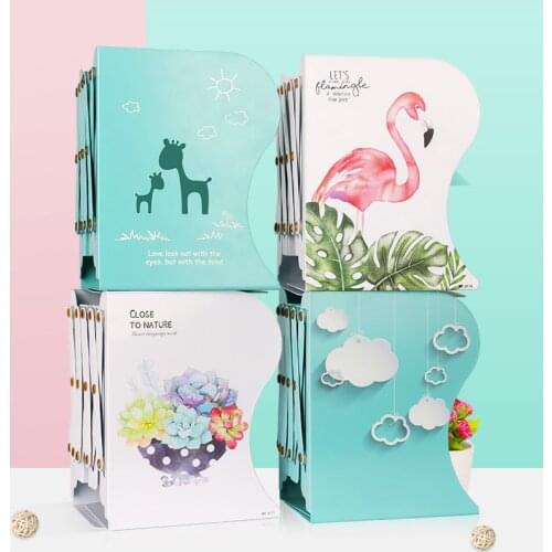 1PC Kawaii Unicorn Metal Desk Book Holder Retractable Bookends Students Desk Organizer Office School Home Bookshelf Stationery
