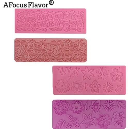 1 Pc Lace Cake Decorative Sugar Craft Bakeware Floral Pattern Silicone Mold Pads Fondant Cake Decorative Lace Embossing Mold