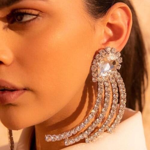 2021 new fashion womens Earrings famous brand Rhinestone tassel luxury jewelry gifts banquet dance earrings jewelry wholesale