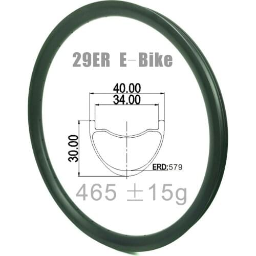 29ER AM Carbon Rims 40MM Width 30mm Profile Heavy Duty Composite Fiber Bicycle E-Bike Rims Tubeless