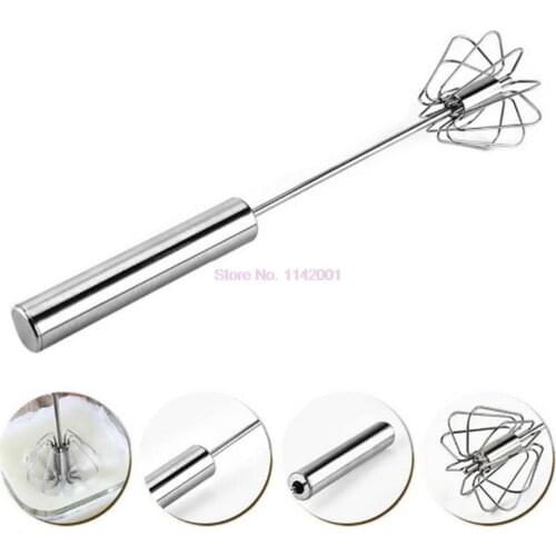 50pcs Stainless Steel Hand Pressure Rotating Semi-Automatic Mixer Eggbeater Handheld Mixer Kitchen Cooking Tools
