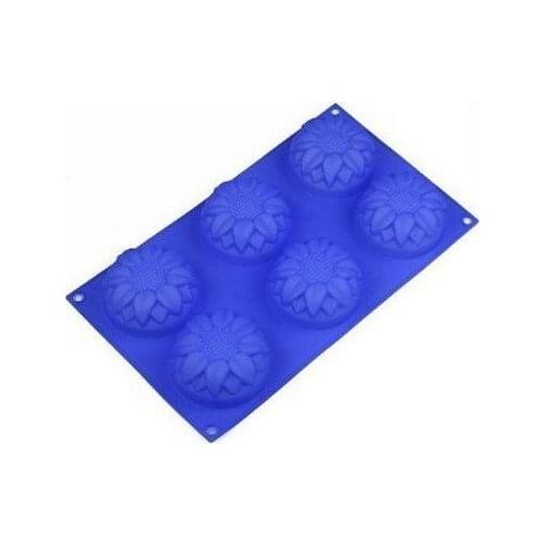 6 SunFlowers Silicone Cake Baking Mold Cake Pan Muffin Cups Handmade Soap Moulds Biscuit Chocolate Ice Cube Tray DIY Mold
