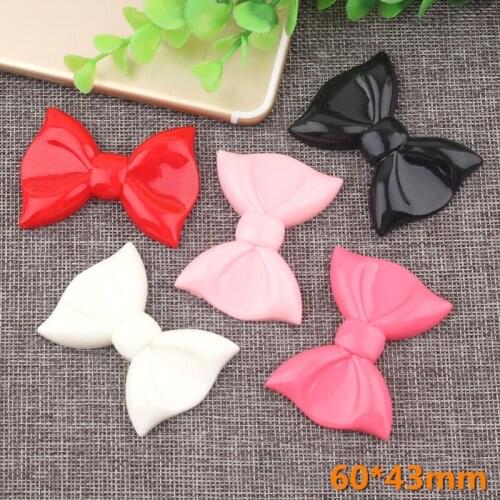 60*43mm Big Size Flatback Resin Ribbon Knot Bow Patch Sticker Girl jewelry Ornament Accessories Phone Case Photo Frame Decor