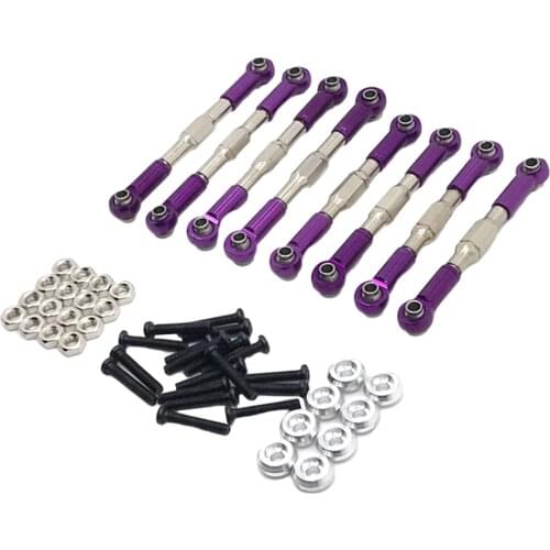 8Pack 1:16 Metal Adjustable Rod Link Linkage and Screws for WPL HengLong FY JJRC Crawler Trucks Car Upgrade Parts
