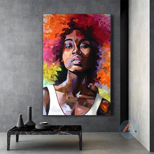 African Woman Abstract Graffiti Art Canvas Posters And Prints Street Art Canvas Paintings On the Wall Art Pictures Home Decor
