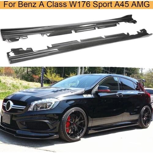 Car Side Skirts for Mercedes-Benz W176 A Class A180 A200 Sport A45 AMG W177 CLA Class CLA200 CLA220 CLA45 2013+ Carbon Fiber