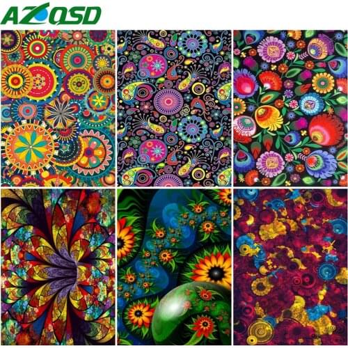 AZQSD DIY Painting By Number Canvas Kits Abstract Art Flower Handpainted Gift Coloring By Numbers Landscape Decor For Home