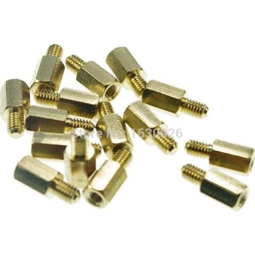 Free shipping 10 pieces M3*13+6mm Hexagonal Threaded Brass Spacers Hexagon Copper Post