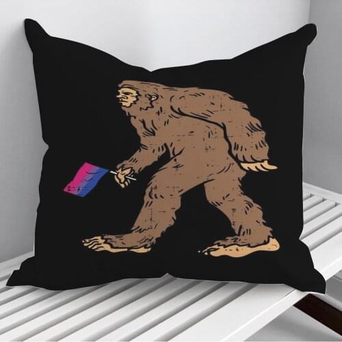 Bigfoot Bisexual Pride Throw Pillows Cushion Cover On Sofa Home Decor 45*45cm 40*40cm Gift Pillowcase Cojines Dropshipping