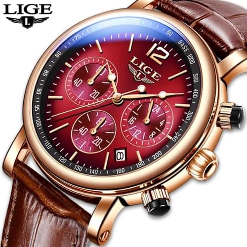 2021 LIGE Watch Top Brand Man Watches Chronograph Sports Waterproof Clock Man Watches Military Luxury Mens Watch Analog Quartz