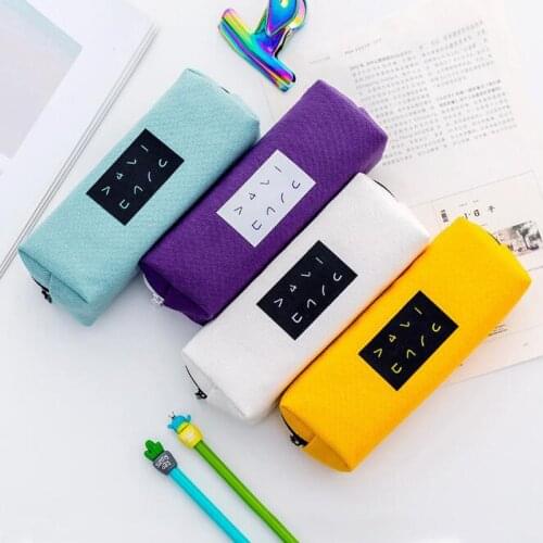 1pc Pencil Case Student Multi-Function Writing Pen Bag Large-Capacity Creative Canvas Boy Girl Office School Supplies Stationery