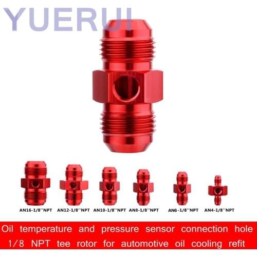AN3/4/6/8/10/12/16 Oil temperature & pressure sensor connection hole 1/8 NPT tee for automotive oil cooling refit male to male
