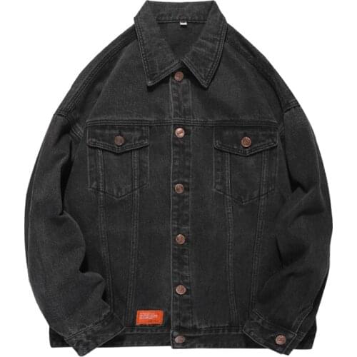 Men Denim Jacket Coat Spring Autumn New Daily Casual Slim Fashion Outerwear Hip Hop Streetwear Oversize Black Jean Clothes