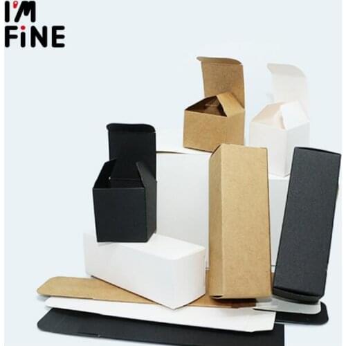 100pcs 10ML to 100Ml 18MM Rubber Head Dropper Essential Oil Bottle Packaging Box Cosmetics Kraft Carton White Box Black Box