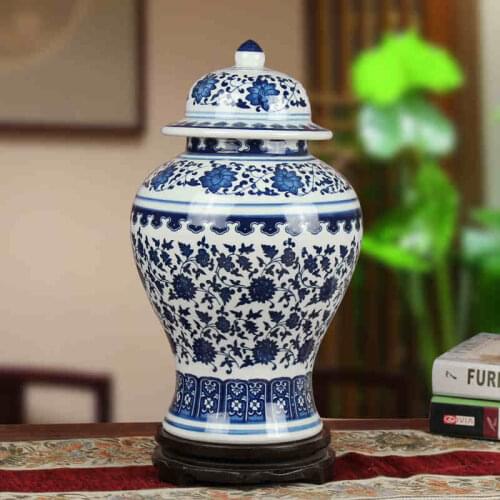 Chinese reproduction ceramic ginger jars vase Antique Porcelain temple jars home decoration colored ceramic jar