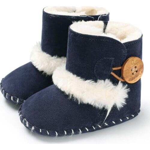 Fashion Baby Infant Winter Boots Kid Baby Girl Boy Snow Shoes Warm Soft Sole Bottom Prewalker Crib Shoes Plush Solid Cotton Boot