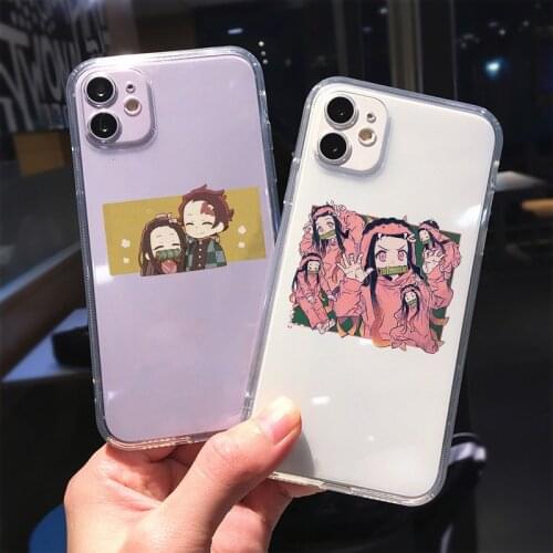 Soft Phone Case Cover for IPhone 11 12 Pro Max X XS Max XR SE 6s 8 7 Plus Demon Slayer Kimetsu No Yaiba Anime Cases Fundas Coque