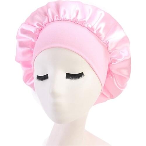 Hot Sale 1PC Polyester Wide Band Nightcap Stretchable Sleeping Hat Women Bedroom Hair Care Tool