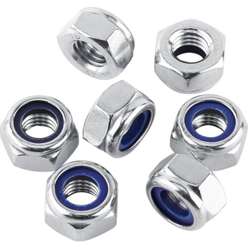 New Lock Nut 304 Stainless Steel Nylon Insert Locking Nut Stiff Nuts Dropshipping