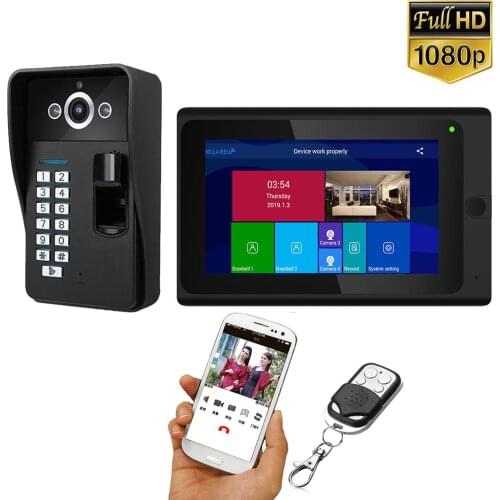 New Arrival Wired Video Door Phone w/t WIFI 7" Touch Screen Monitor.FRID Panel 1000TVL Camera,Intercom System Doorbel