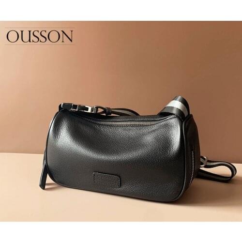 OUSSON 2021 New Design Leather Underarm Bag Exquisite Female Retro Pillow Bag One Shoulder Bag