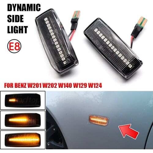 For Benz C E S SL CLASS W201 190 W202 W124 W140 R129 Blinker Dynamic LED Turn Signal Flashing Light SIde Marker Lamp Car Styling