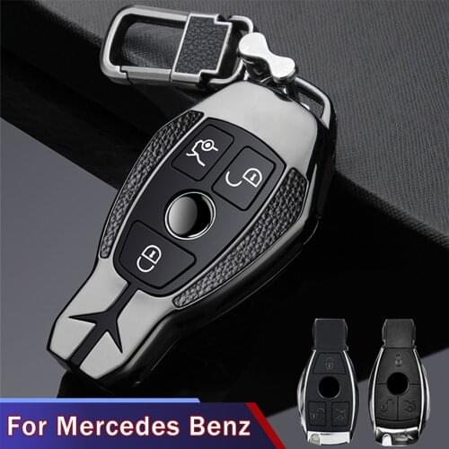 Luxury Zinc Alloy Car Key Case Cover Key Holder Shell For Mercedes Benz W210 W211 W212 W124 W176 W202 W205 SLK AMG