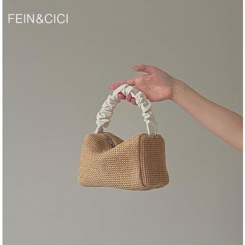 Women designer straw totes bag Woven natural basket shoulder crossbody messenger bag 2020 summer fashion